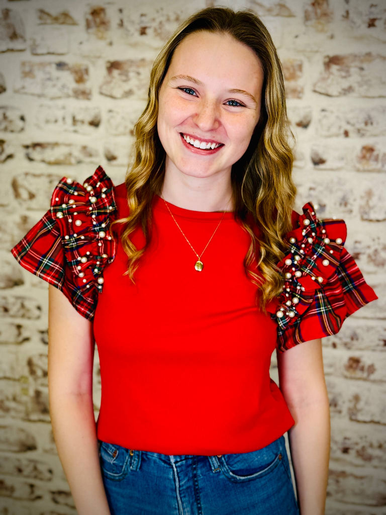 Red Holidazzle Pearl Top