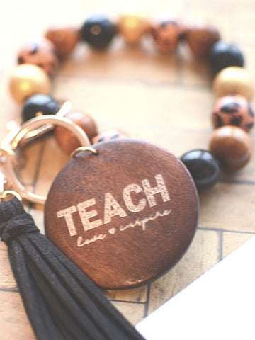 Animal Print TEACHER keyring