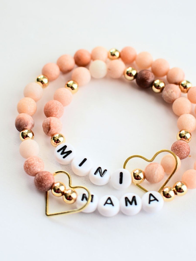 Mama & Mini Pink/gold Bracelet Set