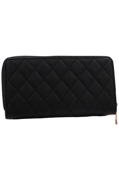 Faux Leather Quilted Zip Wallet