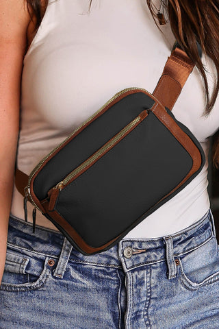 Black Leather Crossbody Bag