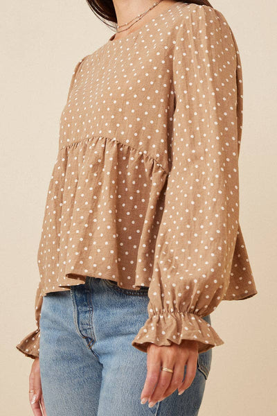 Polka Dot Peplum Top