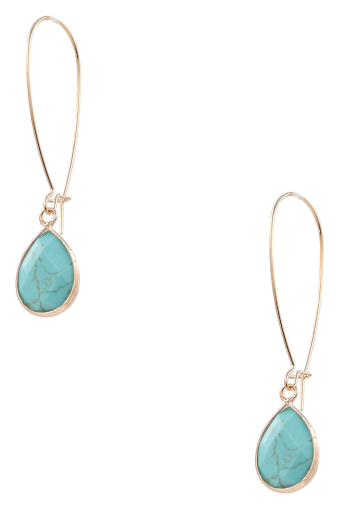 Semi Precious Stone Teardrop Earrings