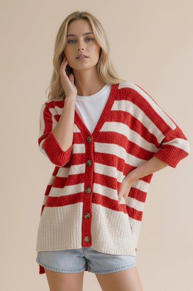 Oversize Stripe Cardigan