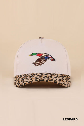 Mallard Cap with Leopard Bill