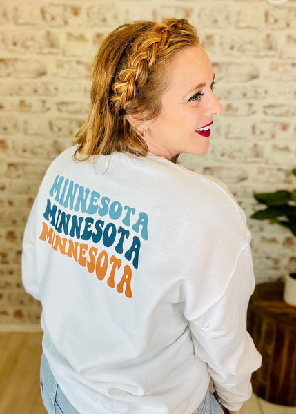 Groovy Retro Minnesota Crewneck Sweatshirt