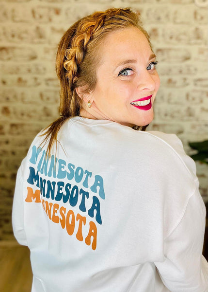 Groovy Retro Minnesota Crewneck Sweatshirt