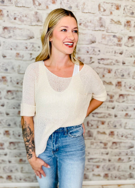 Half Sleeve Pocket Knit Top