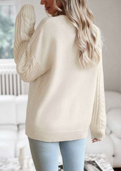 Cross Knit Solid Sweater