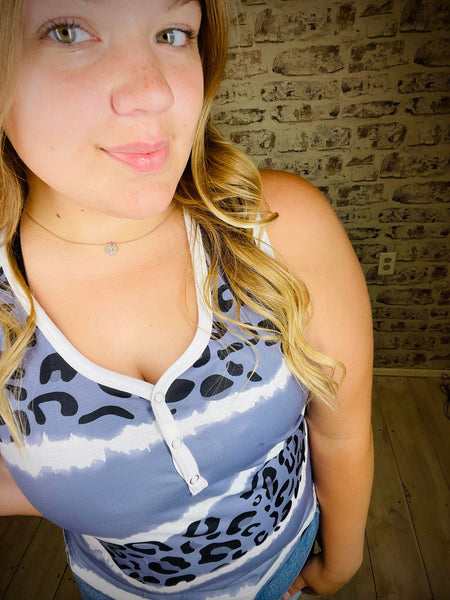 Snap Button Tie Dye Tank Top