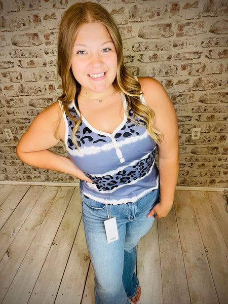 Snap Button Tie Dye Tank Top