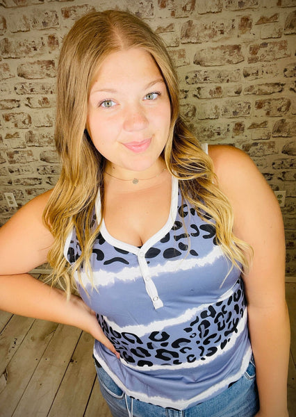 Snap Button Tie Dye Tank Top