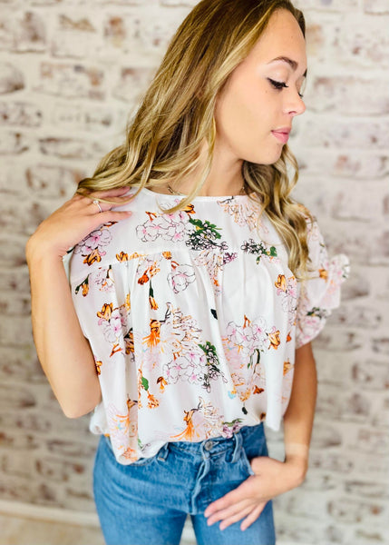 Makin' Plans White Floral Top