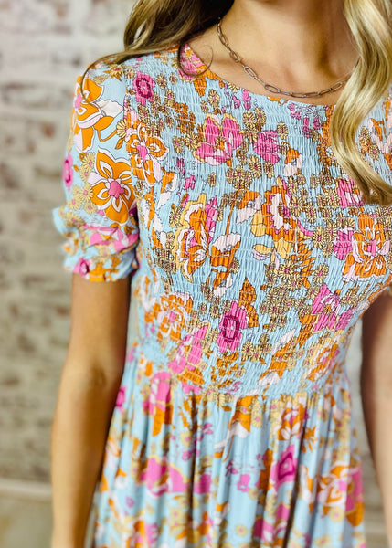 70's Knockout Smocked Dress