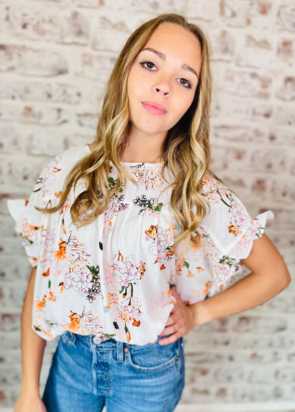 Makin' Plans White Floral Top