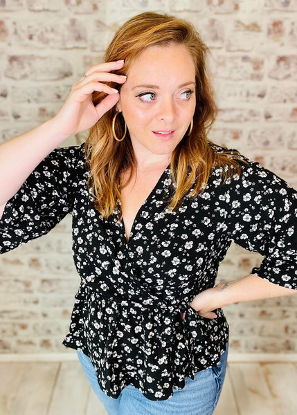 Fancy Meeting You Floral Blouse-PLUS
