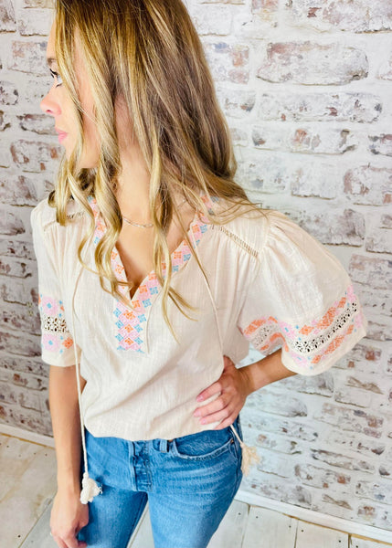 Boho Babe Embroidered Top