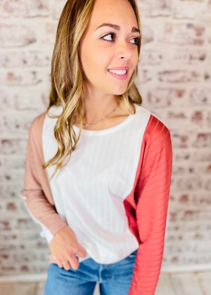 Colorblock Dolman Knit Top
