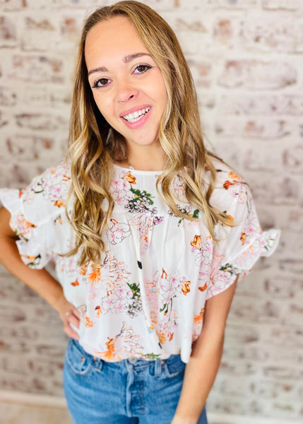 Makin' Plans White Floral Top