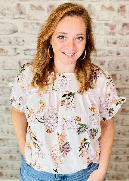 Makin' Plans White Floral Top