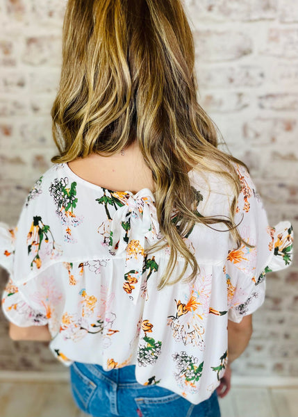 Makin' Plans White Floral Top