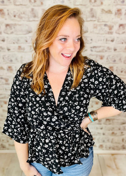 Fancy Meeting You Floral Blouse-PLUS
