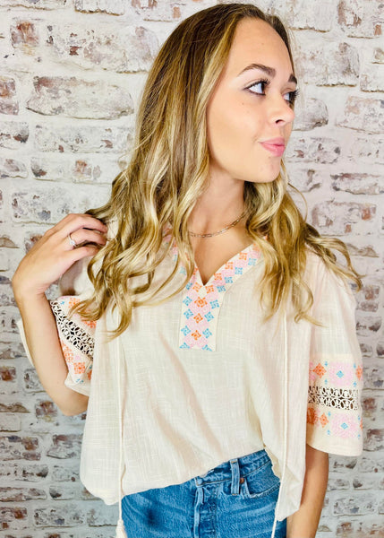 Boho Babe Embroidered Top