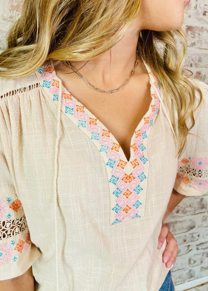 Boho Babe Embroidered Top