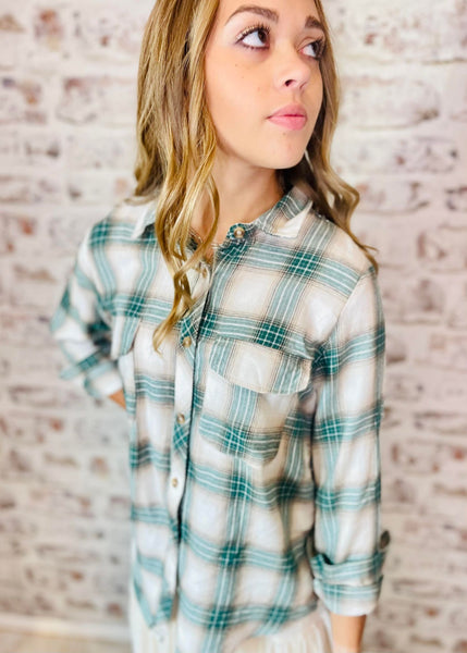 Plaid Button Up Top