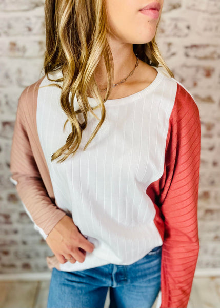 Colorblock Dolman Knit Top