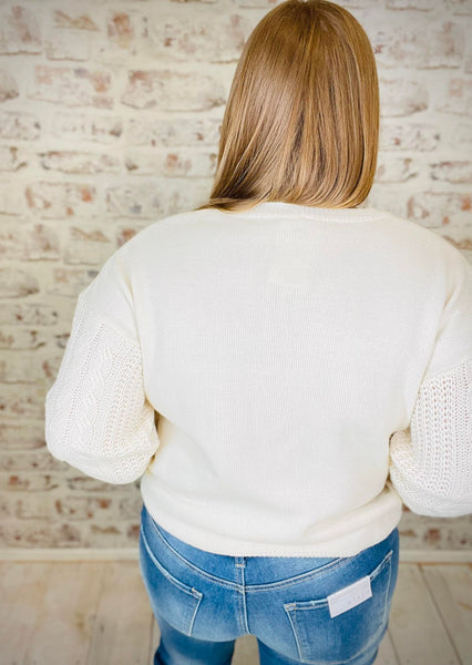 Cross Knit Solid Sweater