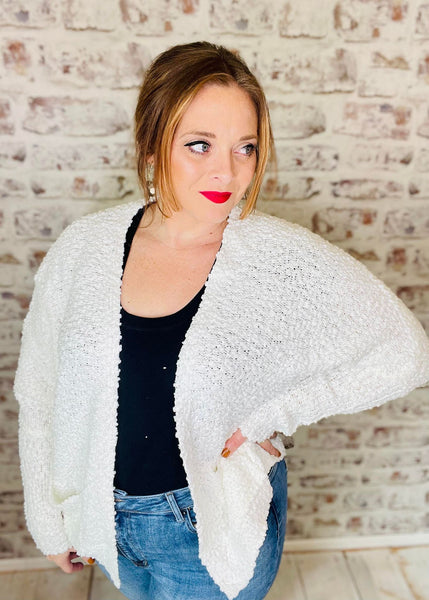 Escape It All Popcorn Sweater Cardigan