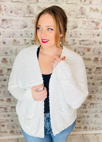 Escape It All Popcorn Sweater Cardigan