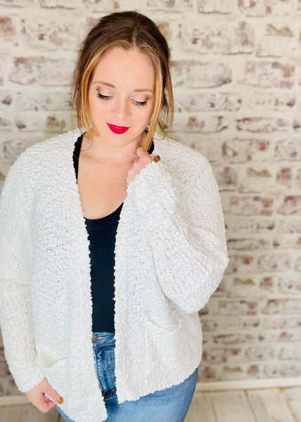 Escape It All Popcorn Sweater Cardigan