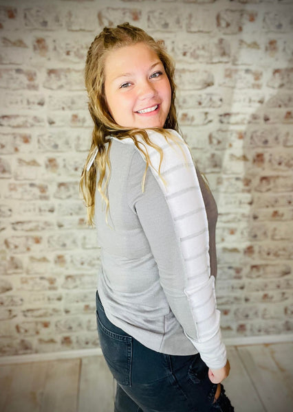 Brushed Stripe Terry Top