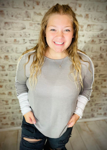 Brushed Stripe Terry Top