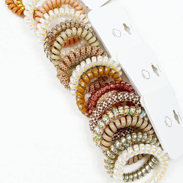 Brown Tone Spiral Hair Ties
