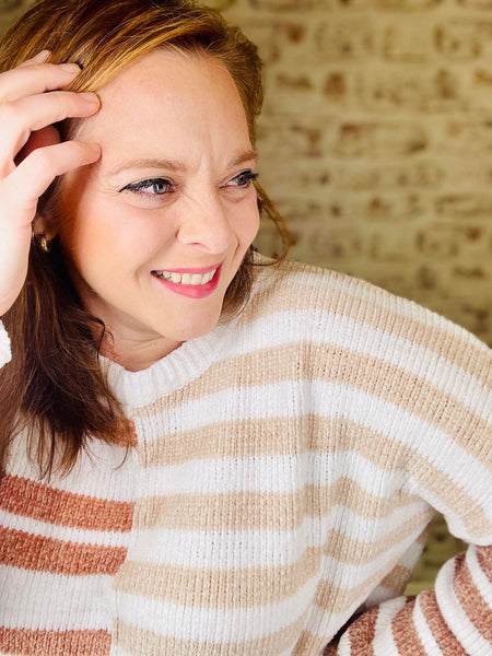Stripe Blocked Knit Sweater