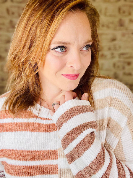 Stripe Blocked Knit Sweater
