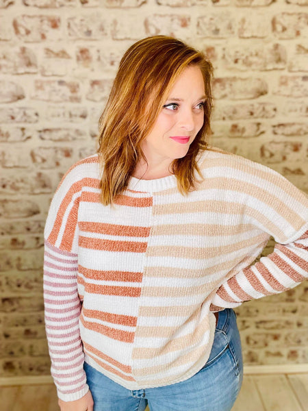 Stripe Blocked Knit Sweater