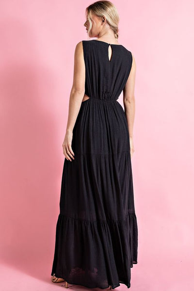 Black Maxi Dress with Side Slits