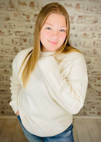 Cross Knit Solid Sweater