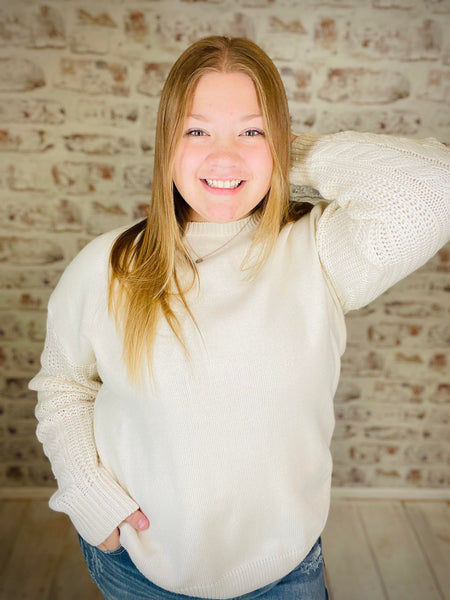 Cross Knit Solid Sweater