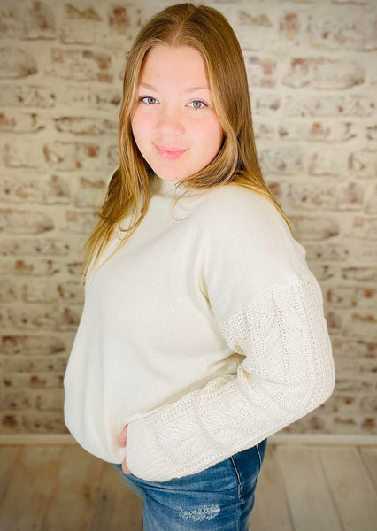 Cross Knit Solid Sweater