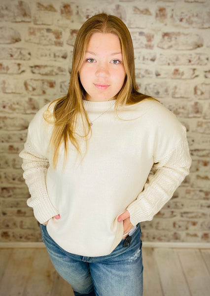 Cross Knit Solid Sweater