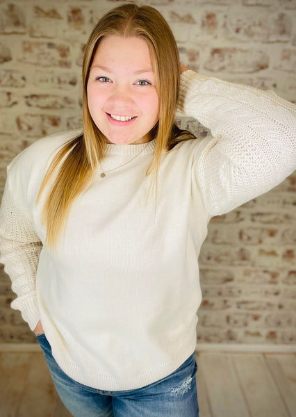 Cross Knit Solid Sweater