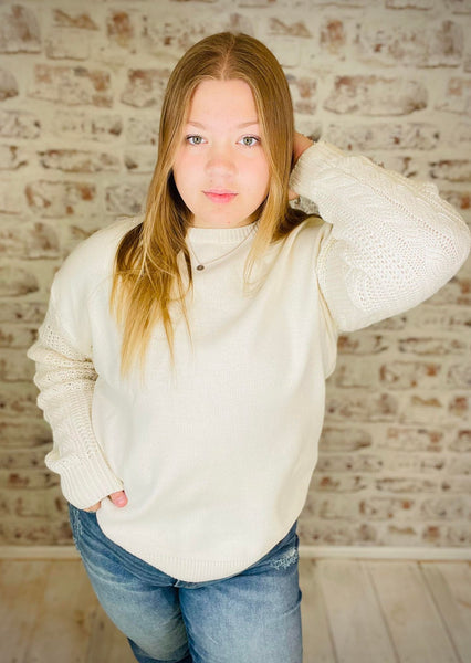 Cross Knit Solid Sweater