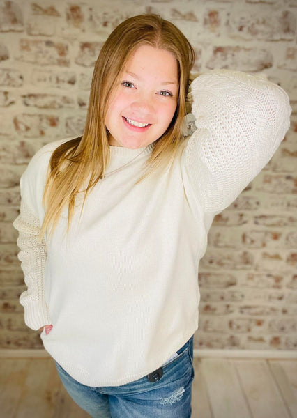 Cross Knit Solid Sweater