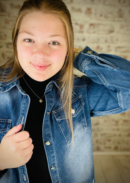 Blue Distressed Denim Jacket