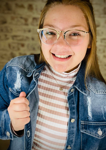 Blue Distressed Denim Jacket